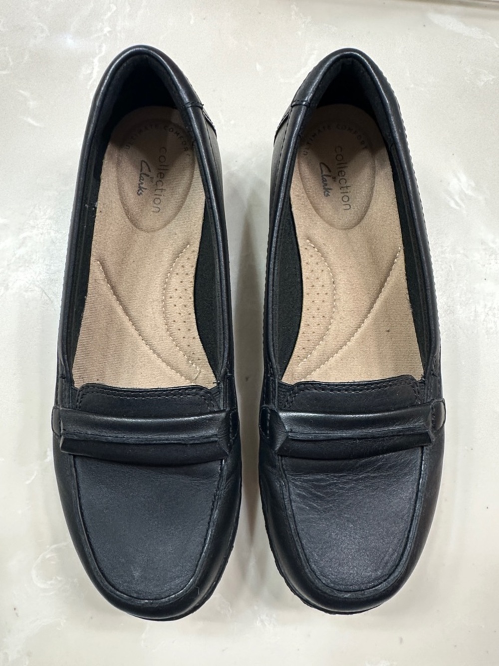 Clarks Black Women's Penny Loafers